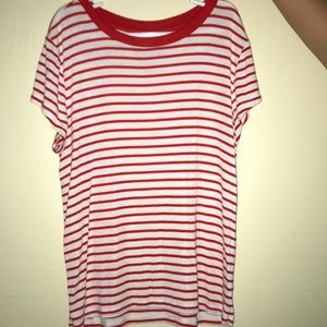 Red and white striped t-shirt